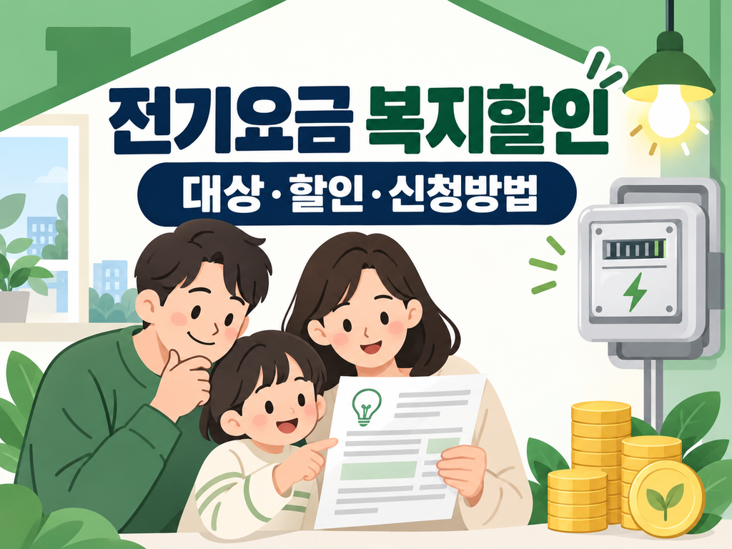 전기요금 복지할인 대상과 신청방법을 안내하는 대표