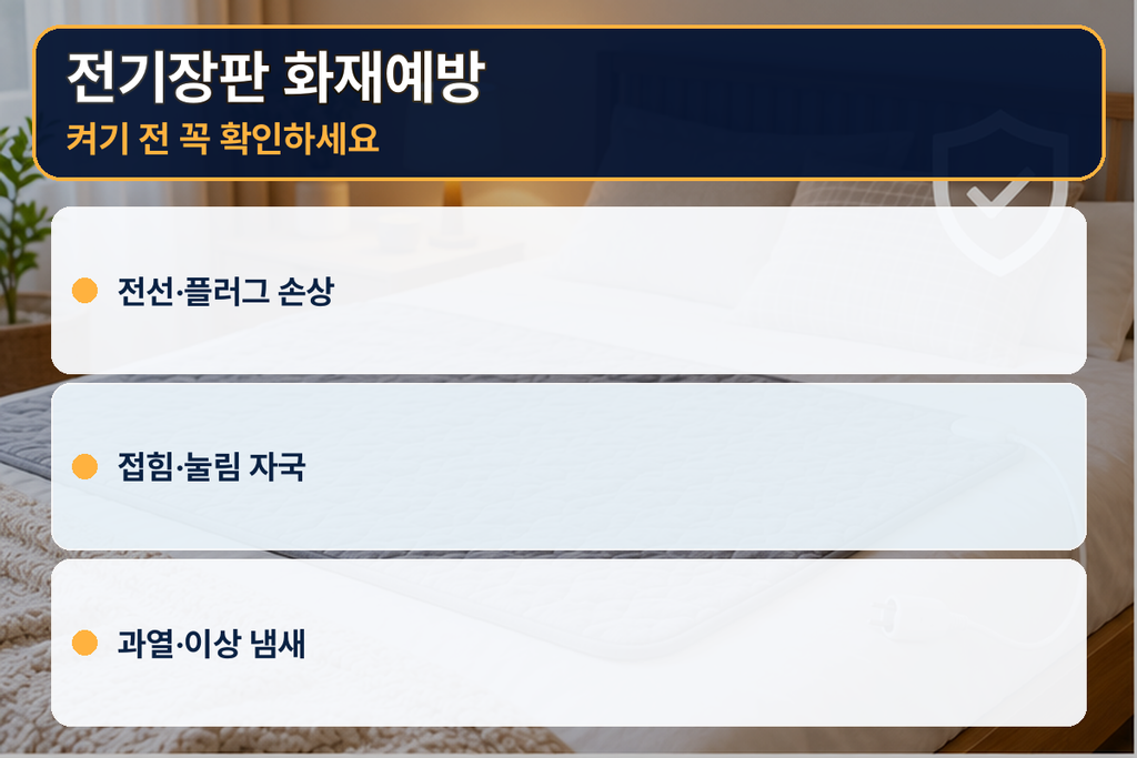 전기장판 화재예방 안전사용법 안내 대표 이미지