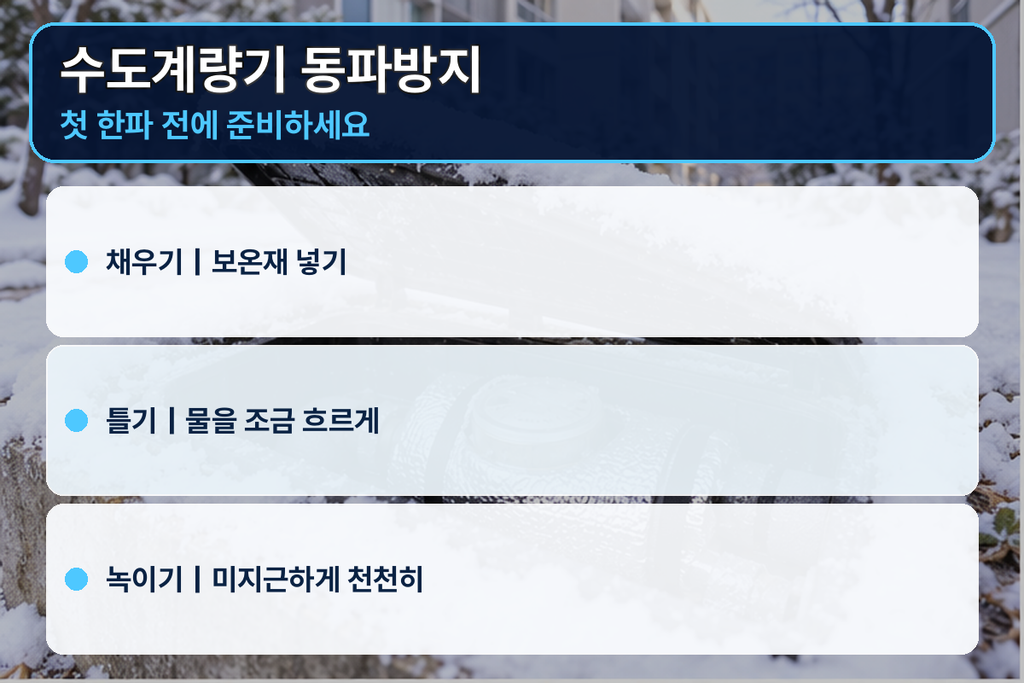수도계량기 동파방지 방법 안내 대표 이미지