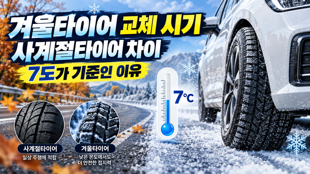 겨울타이어 교체 시기와 사계절타이어 차이 안내 대표 이미지