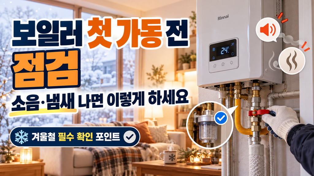 보일러 첫 가동 전 점검과 소음·냄새 대처법 안내 대표 이미지