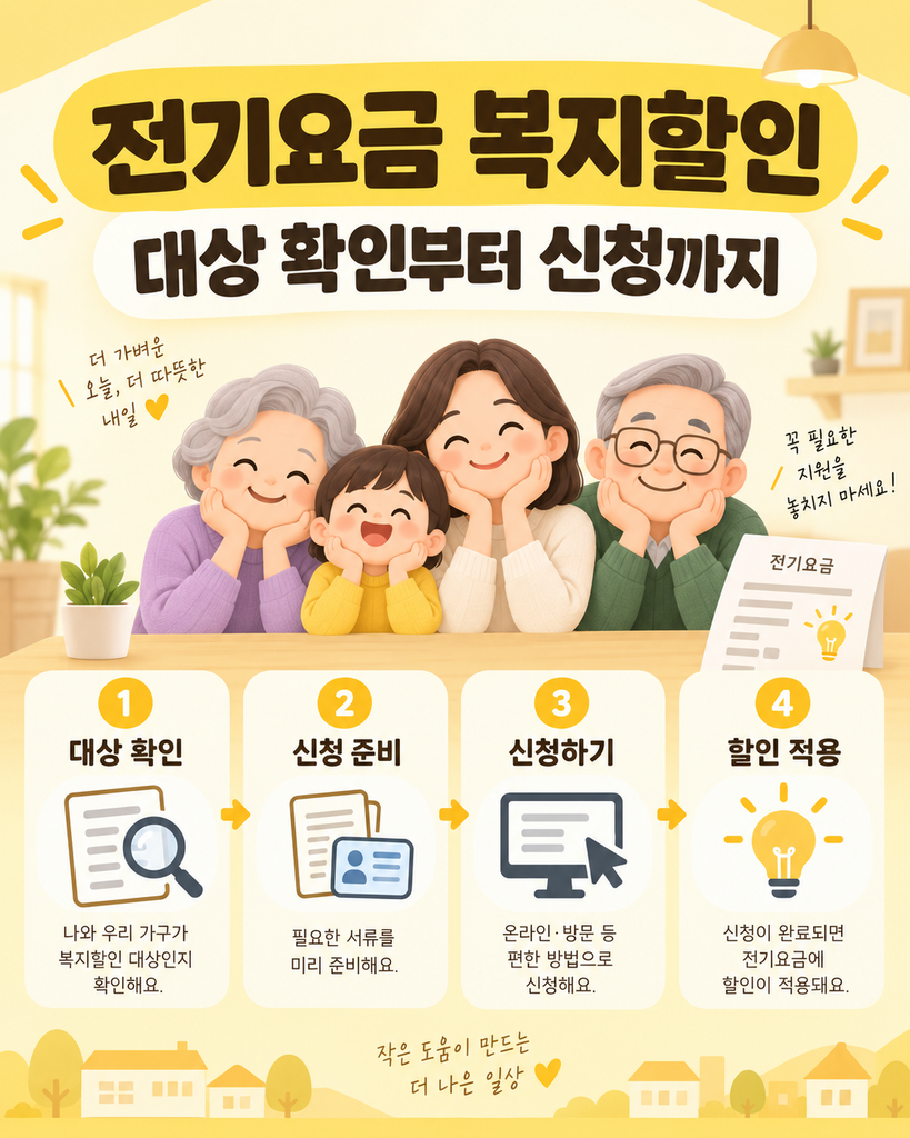 전기요금 복지할인 대상과 신청방법｜한전ON에서 확인
