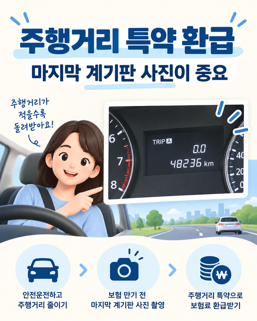 자동차보험 주행거리 특약 환급방법｜계기판 사진과 정산 절차
