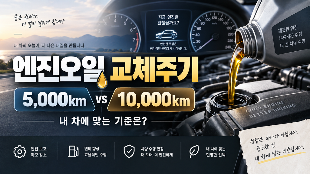 엔진오일 교체주기 비교 안내