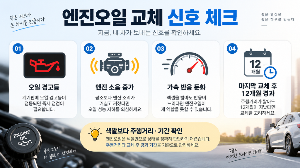 엔진오일 교체 시기 확인 체크리스트
