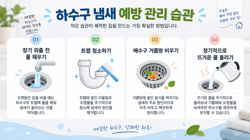 하수구 냄새 예방 관리 습관 체크리스트