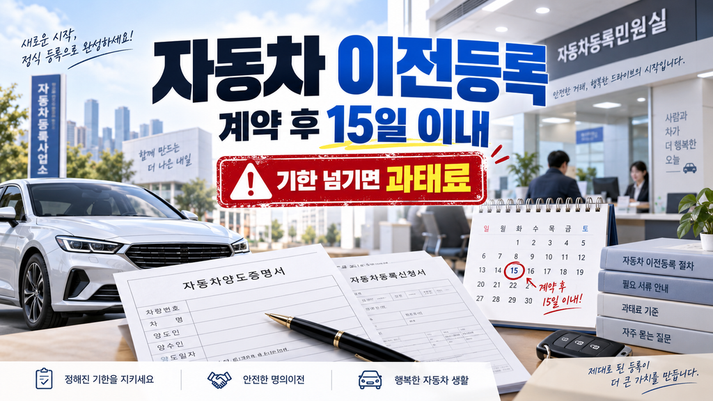 자동차 이전등록 신청기한 안내