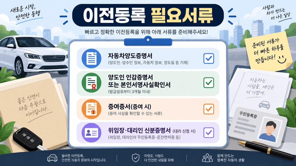 자동차 이전등록 필요서류 체크리스트