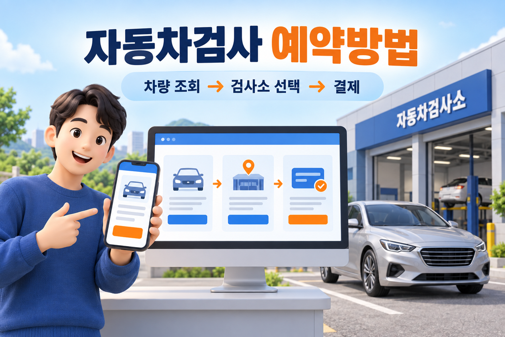 자동차검사 예약 단계 확인