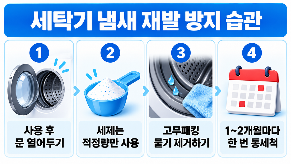 세탁기 냄새 재발 방지 습관 4가지 체크리스트