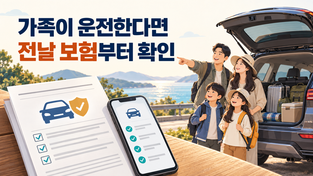 가족이 내 차 운전하기 전 자동차보험 확인법｜운전자 범위와 단기운전자 특약
