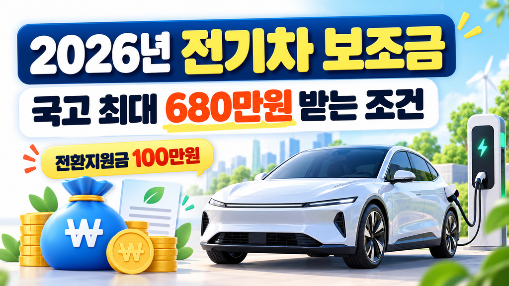 전기차 보조금 2026 신청방법, 국고 최대 680만원 받는 조건