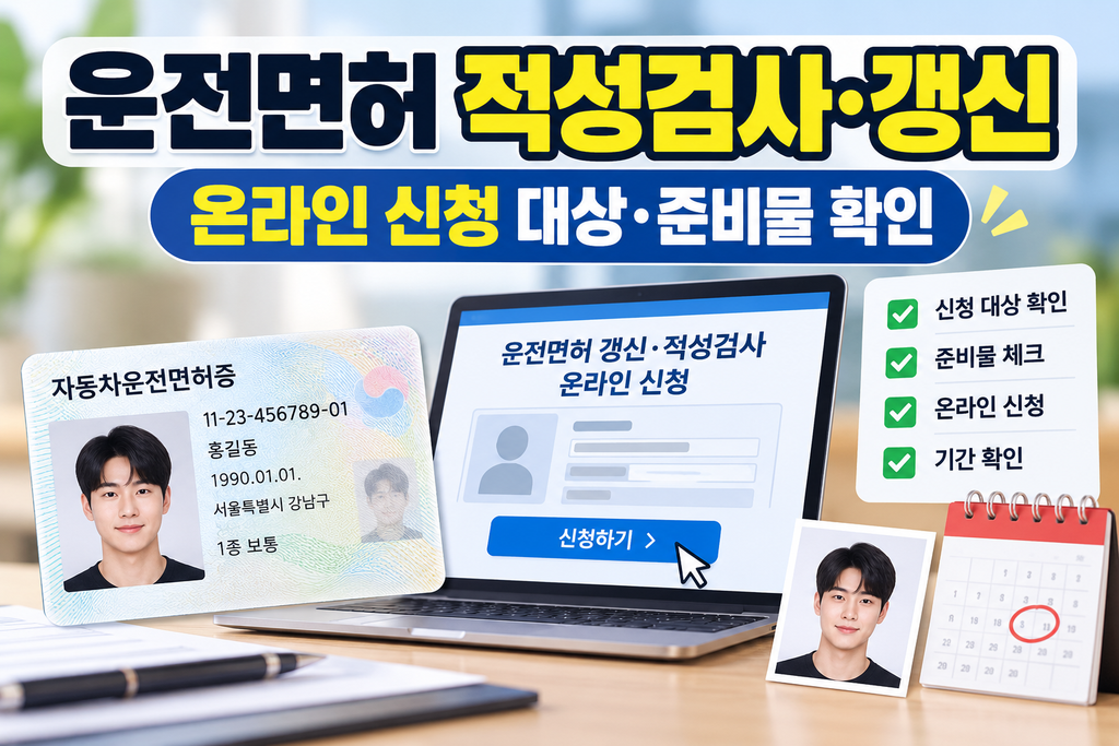 운전면허 적성검사 갱신 온라인 신청 대상과 준비물 안내 대표 이미지
