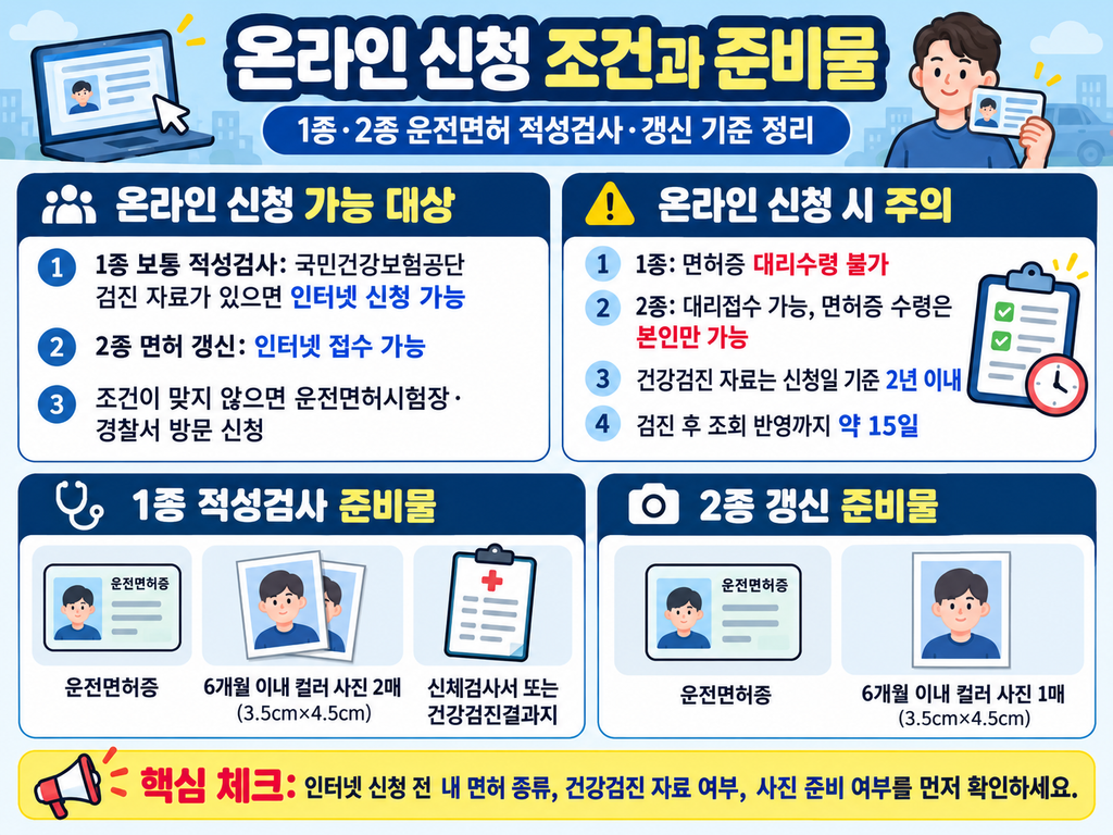 운전면허 적성검사 인터넷 신청 가능 조건과 준비물 이미지