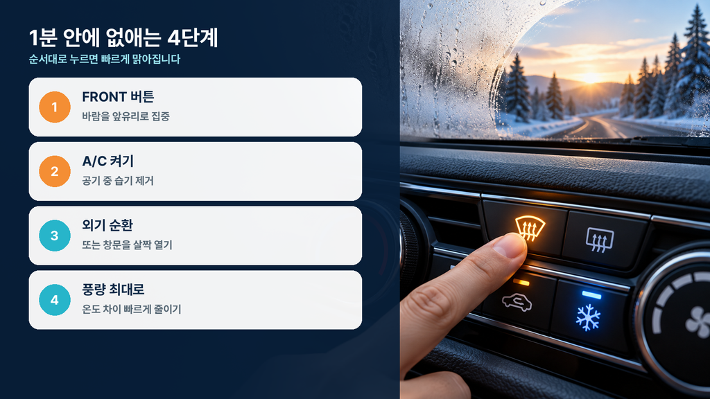 자동차 김서림 제거 4단계 방법 이미지