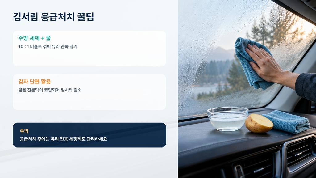 자동차 김서림 응급처치 꿀팁 이미지