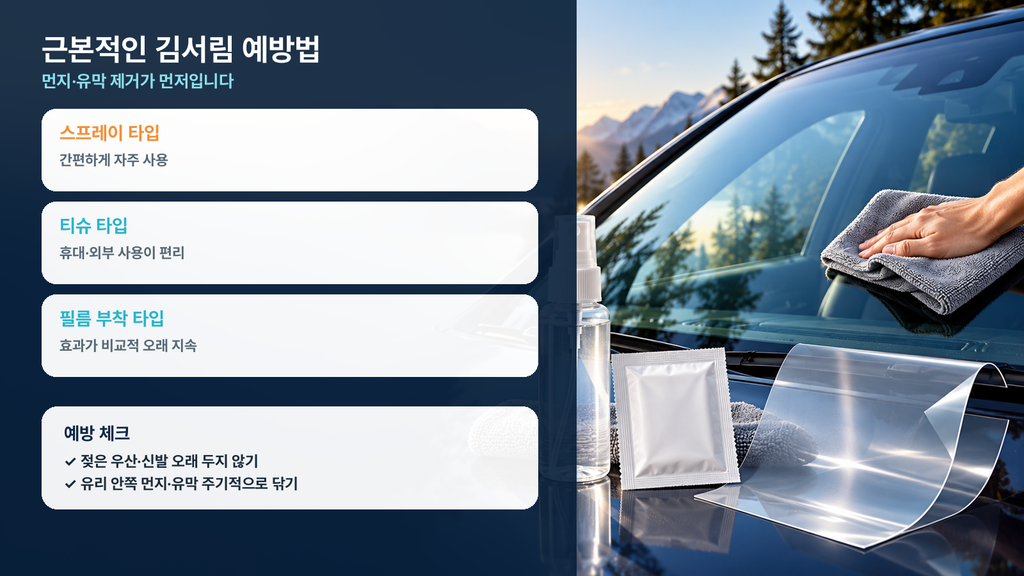 자동차 김서림 방지 제품 비교 이미지