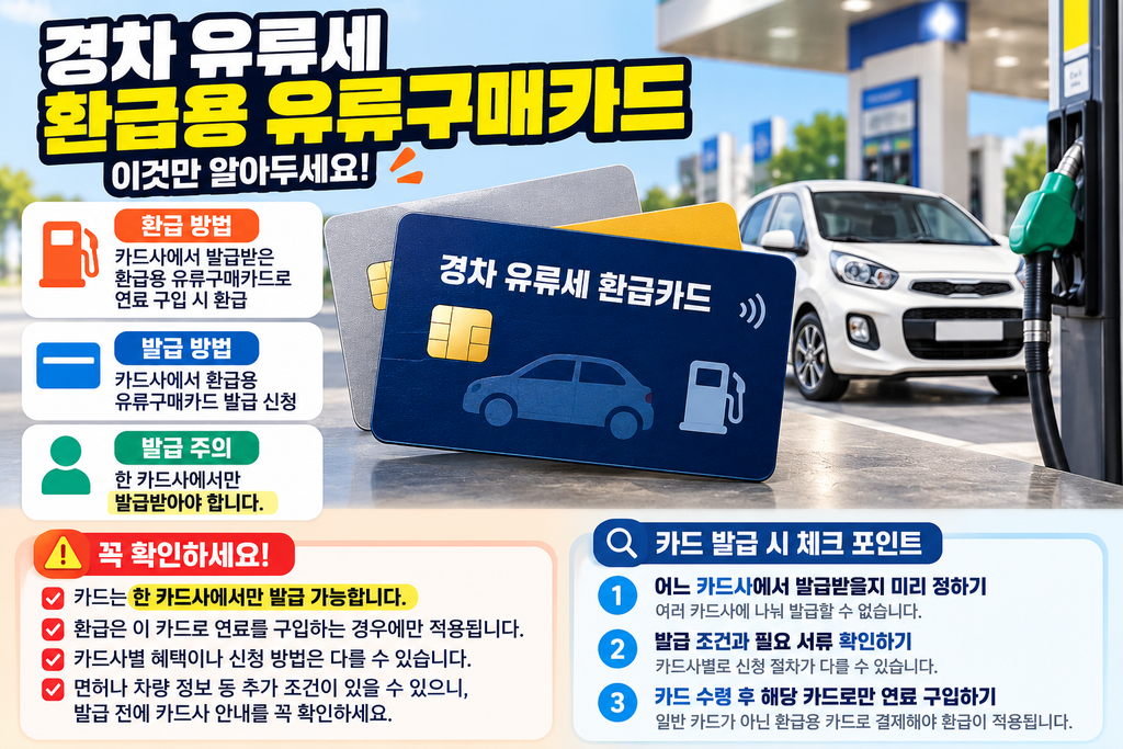 경차 유류세 환급카드 신청 전 확인 체크리스트 이미지