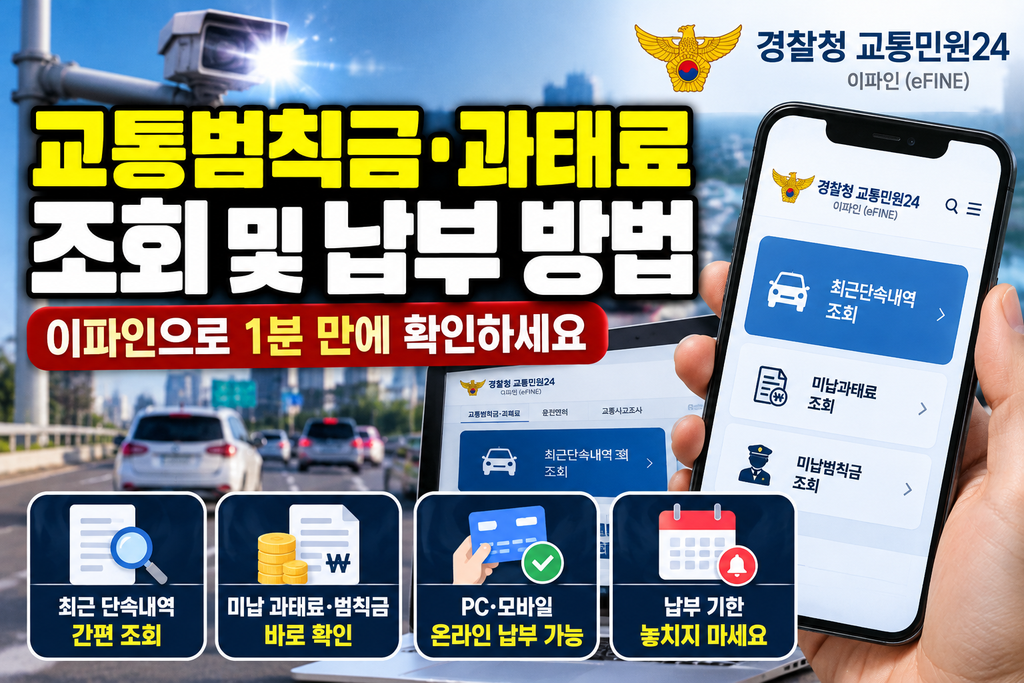 이파인에서 자동차 과태료·범칙금 조회하는 방법