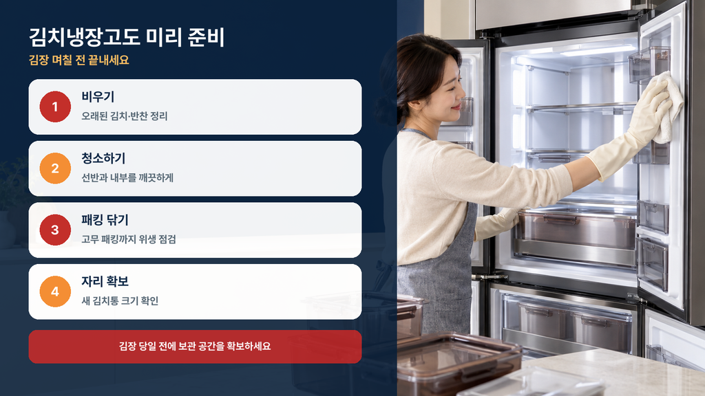 김장 전 김치냉장고 청소 정리 이미지