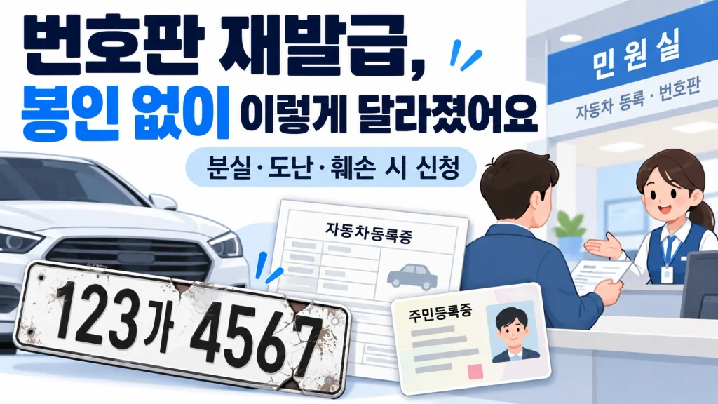 자동차 번호판 분실·도난·훼손 시 재발급 신청 안내